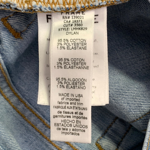 FRAME Size 29 Dylan Blue Cotton Blend Skinny Distressed Jeans