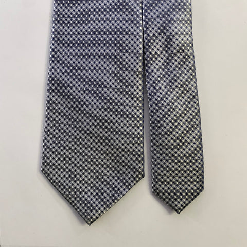 DOLCE & GABBANA  One Size Silver Black Houndstooth Silk Tie