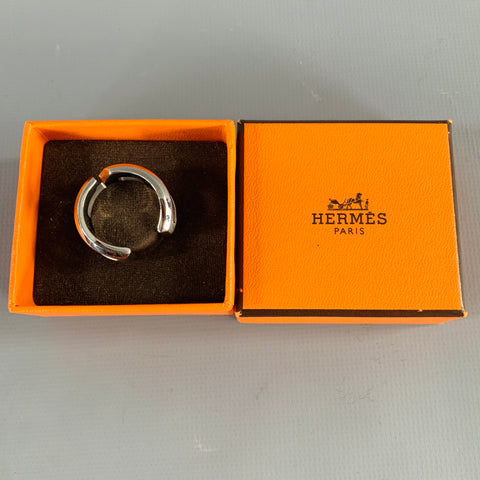HERMES Silver Metal Scarf Ring