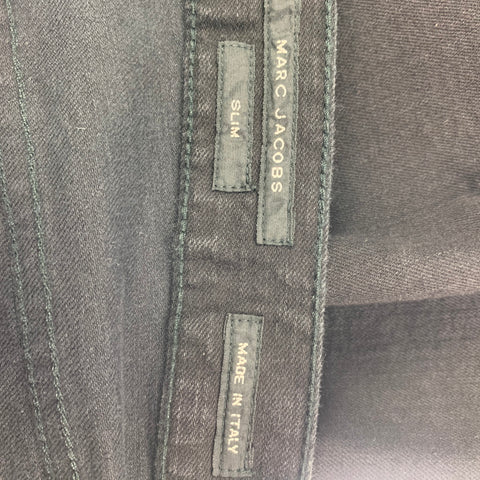 MARC JACOBS Size 36 Black Cotton Zip Fly Slim Jeans