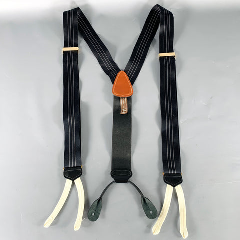TRAFALGAR Black White Stripe Suspenders