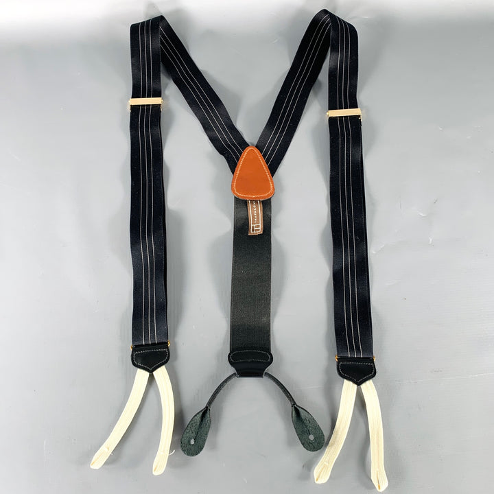 TRAFALGAR Black White Stripe Suspenders