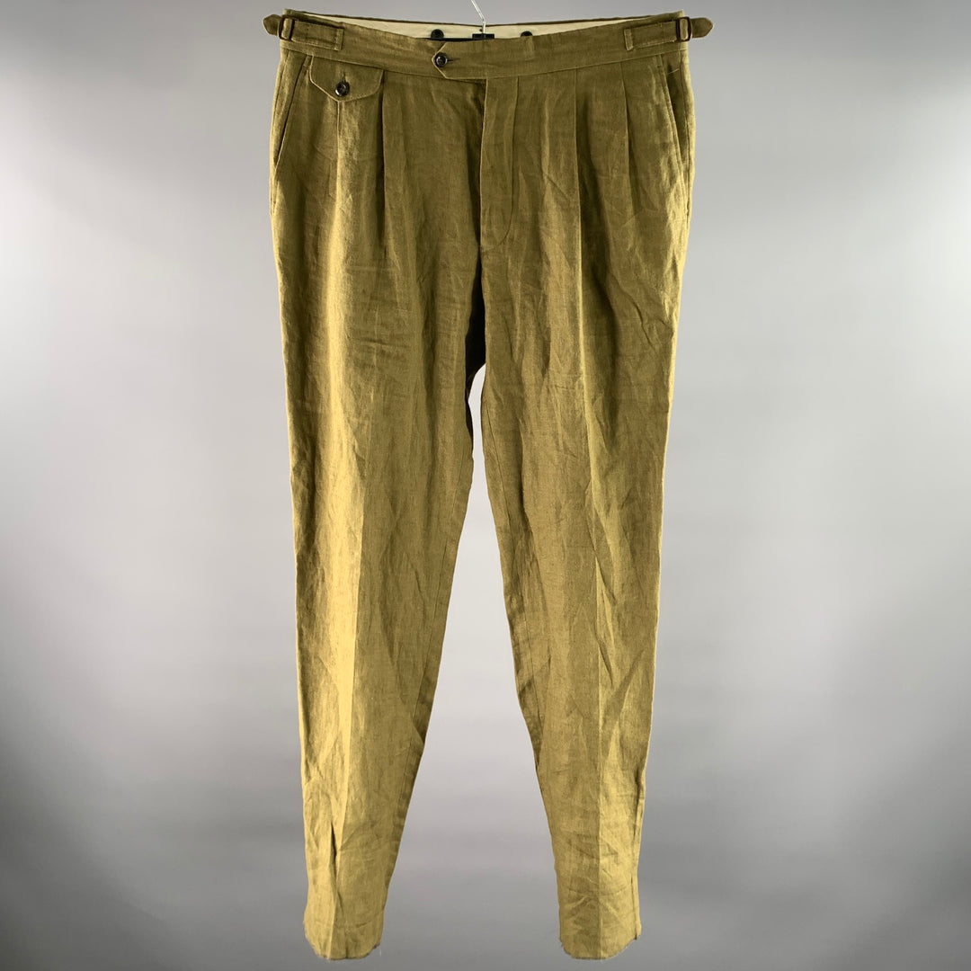 VELASCA Size 36 Green Olive Pleated Pants