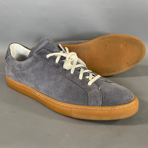COMMON PROJECTS Size 10 Grey Tan 1728 43 7543 Leather Low Top Lace Up Shoes