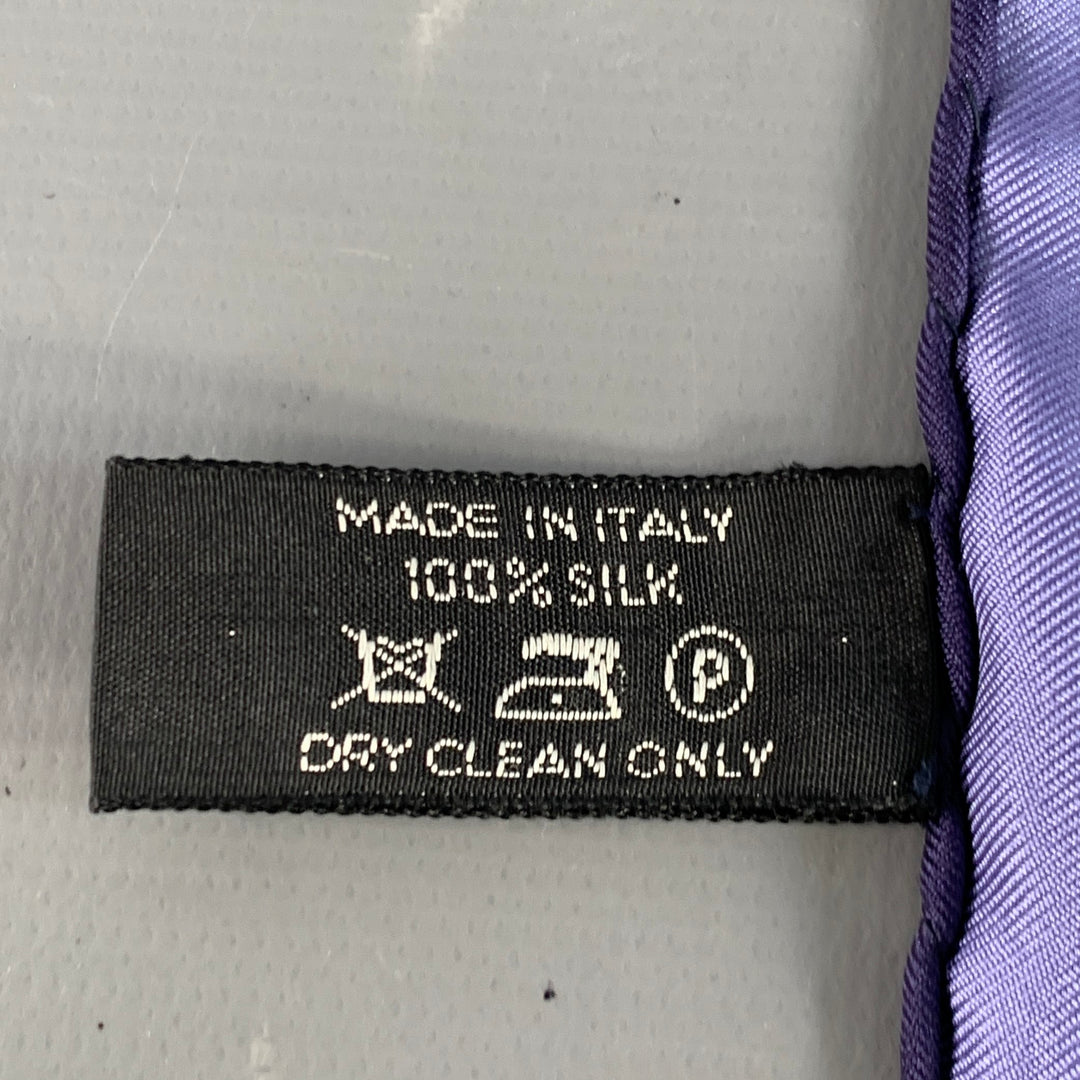 TOM FORD Blue Navy Logo Silk Pocket Square