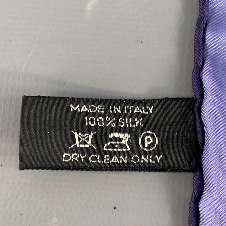 TOM FORD Blue Navy Logo Silk Pocket Square