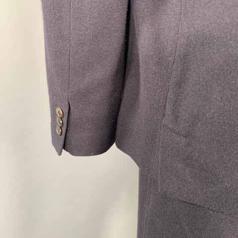 ADAM KIMMEL Size XL Navy Twill Wool Notch Lapel Suit