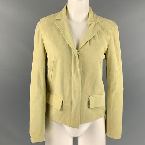 NO BRAND Size S Yellow Suede Reversible Jacket Blazer