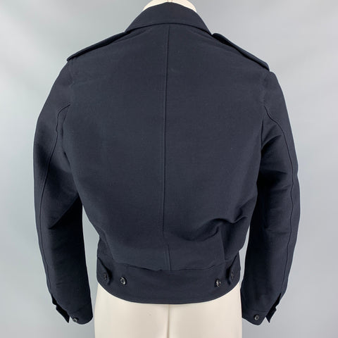 BURBERRY PRORSUM Spring 2015 Size 36 Navy Blue Solid Cashmere Blend Jacket