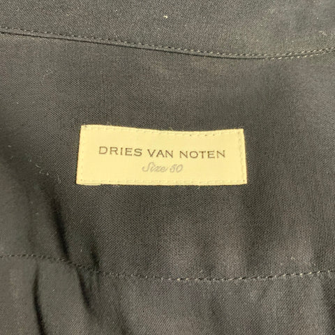 DRIES VAN NOTEN Size M Black Multi Color Embroidery Cotton Long Sleeve Shirt