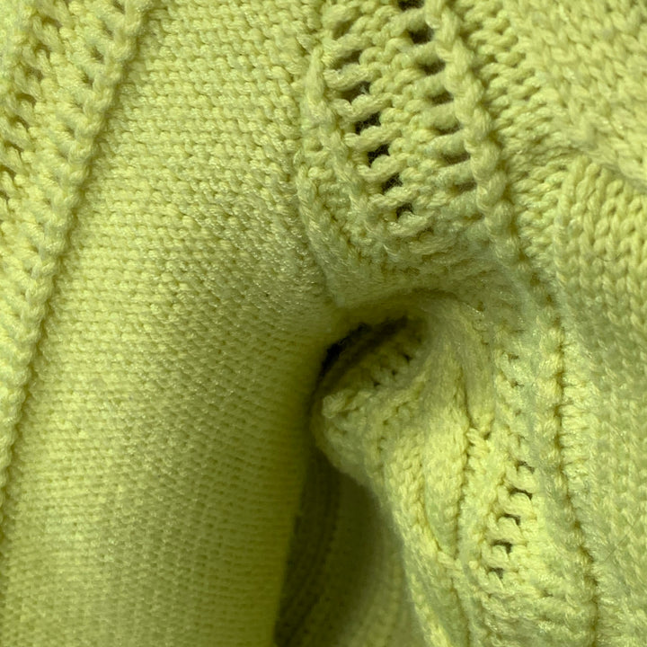 ALICE + OLIVIA Size L Yellow Neon Wool Blend Cable Knit Turtleneck Sweater