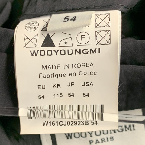WOOYOUNGMI Size 44 Black Polyester Blend Notch Lapel Sport Coat