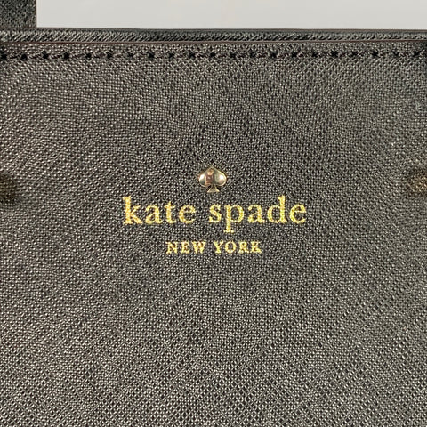 KATE SPADE Geraldine Black Silver Textured Saffiano Leather Shoulder Bag Handbag