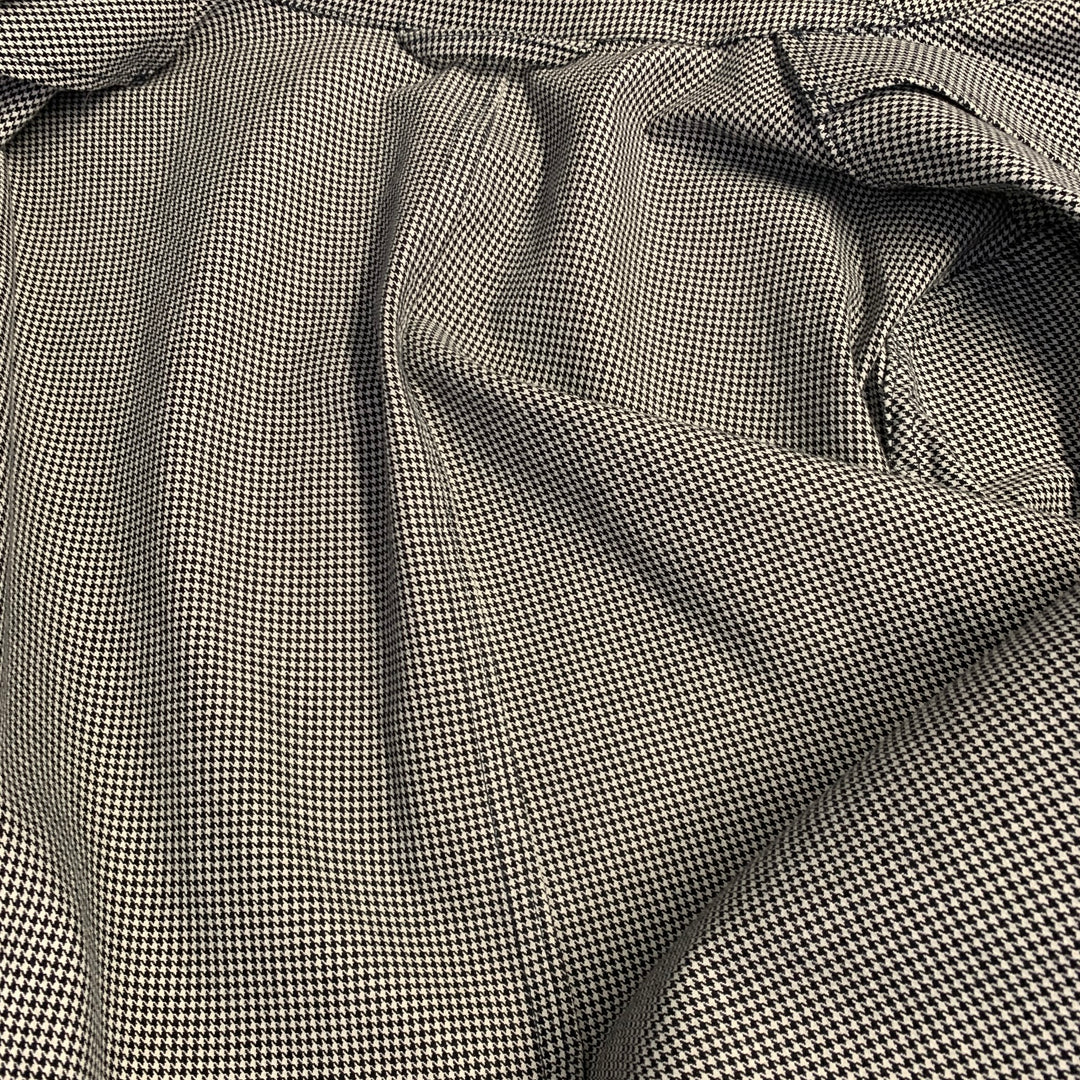 EIDOS Size 42 Black White Houndstooth Cotton Blend Button Up Coat
