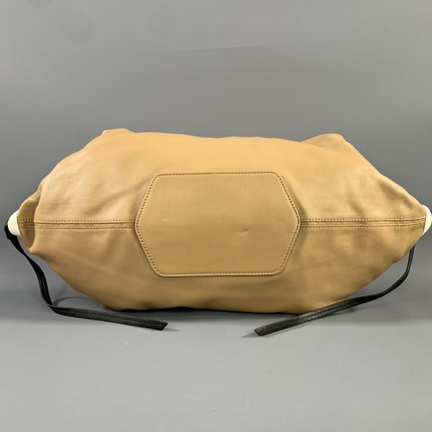 PHILLIP LIM Black Tan Color Block Leather Hobo Bag