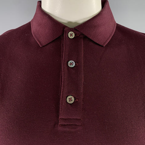RALPH LAUREN Size L Burgundy Cotton Polo Polo