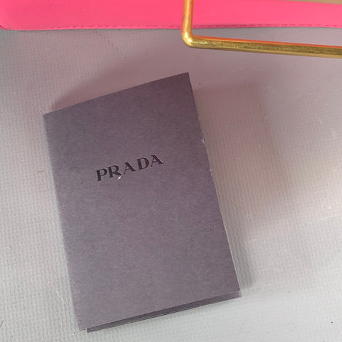 PRADA Cahier Pink Black Gold Leather Cross Body Mini Handbag