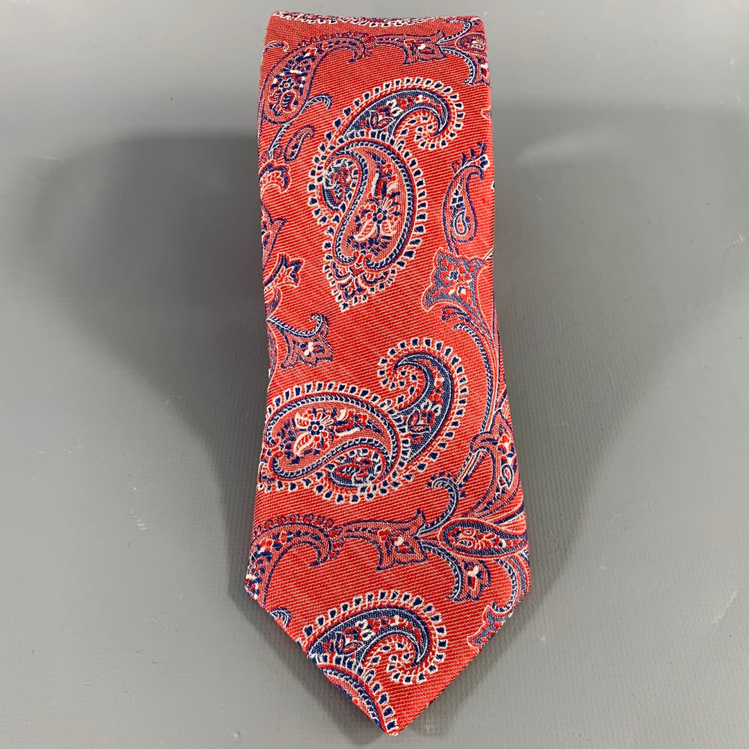 HOUSE OF GENTLEMAN Red Blue White Paisley Tie