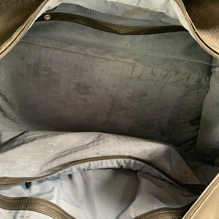 TUMI Black Leather Overnight Bag