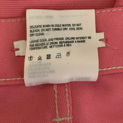 HELMUT LANG Size 31 Pink Cotton / Polyester Jean Cut Casual Pants
