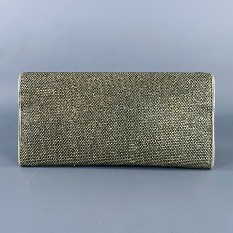 JIMMY CHOO Gold Shimmer Leather Metal Evening Handbag