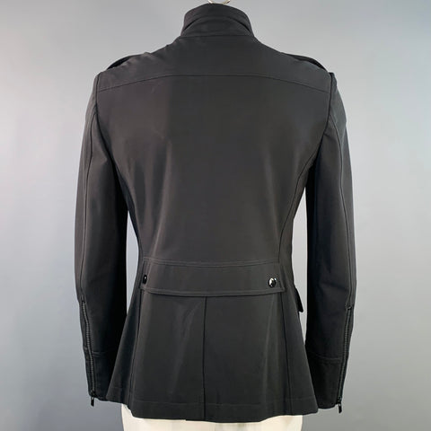BURBERRY PRORSUM Size L Black Polyamide Blend Patch Pockets Zip Up Jacket