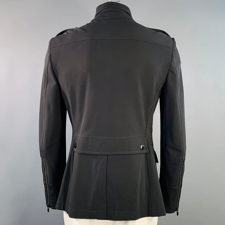 BURBERRY PRORSUM Size L Black Polyamide Blend Patch Pockets Zip Up Jacket