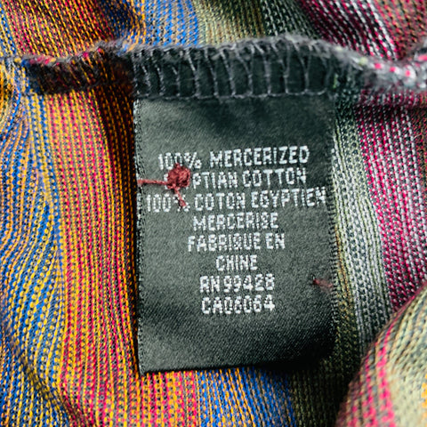 BUGATCHI UOMO Size L Multi Color Stripe Cotton Buttoned Polo
