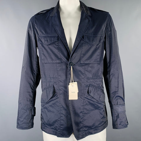 TS (S) Taille L Veste de traque en coton texturé marine à cordon de serrage