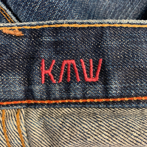 KICKING MULE WORKSHOP Size 31 Indigo Cotton Button Fly Jeans
