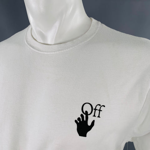 OFF-WHITE Size M White Black Graphic Cotton Long Sleeve T-shirt