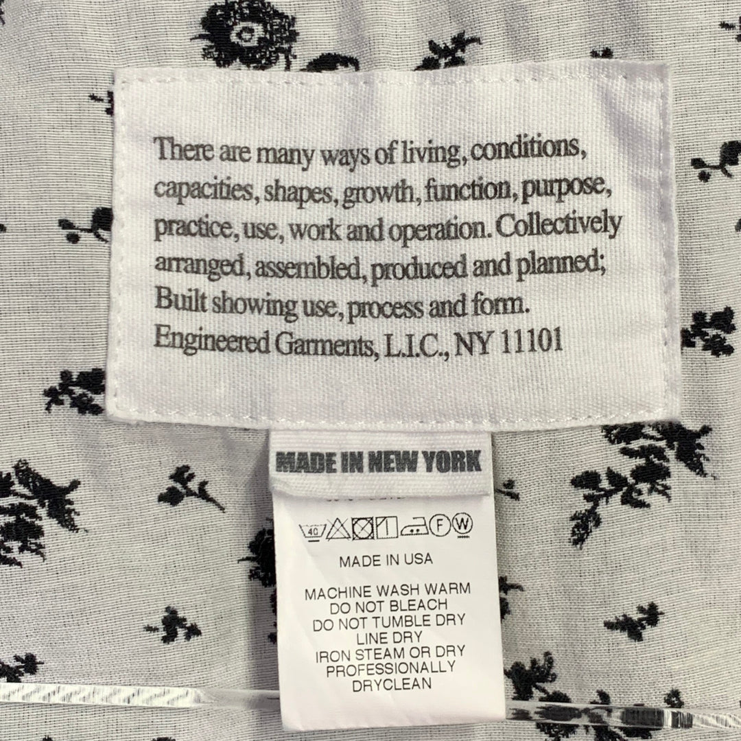 ENGINEERED GARMENTS Size M Black White Cotton Blend Floral Jacket