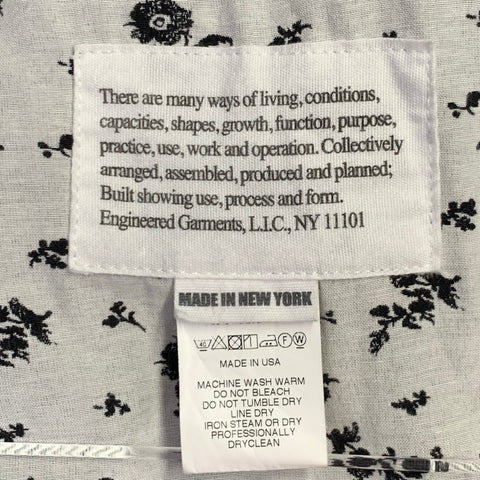 ENGINEERED GARMENTS Size M Black White Cotton Blend Floral Jacket