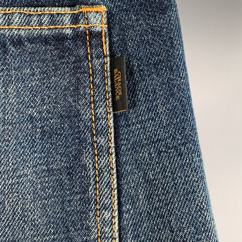 UNDERCOVER Size 30 Blue Multi Color Embroidery Cotton Relaxed Drop Crotch Jeans