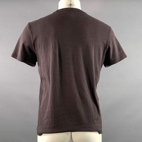 TOM FORD Size M Brown Solid Cotton Blend Crew Neck T shirt
