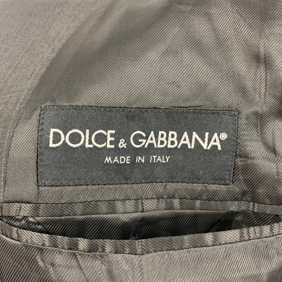 DOLCE &amp; GABBANA Taille 46 Manteau de sport en laine vierge à fines rayures anthracite