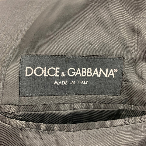DOLCE & GABBANA Size 46 Charcoal Pinstripe Virgin Wool Sport Coat