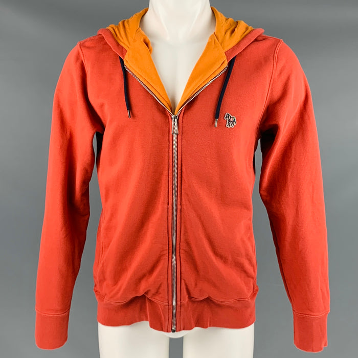 PS by PAUL SMITH Sudadera con cremallera de algodón naranja talla M