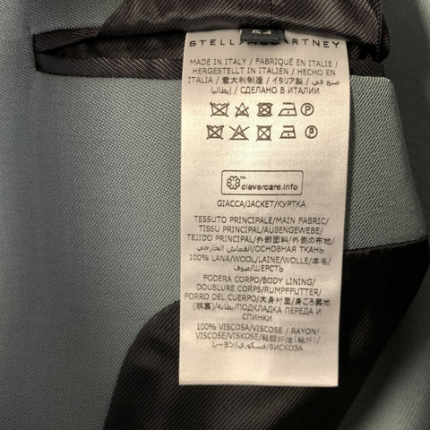 STELLA McCARTNEY Green Grey Viscose Blend Peak Lapel Suit