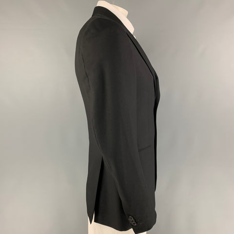 PRADA Size 40 Black Wool Mohair Sport Coat