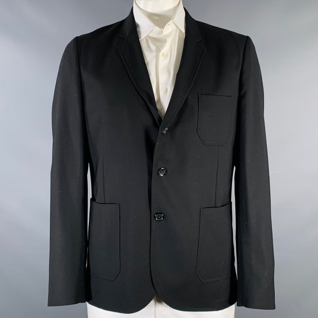 PS by PAUL SMITH Size 44 Black Wool Patch Pockets Sport Coat