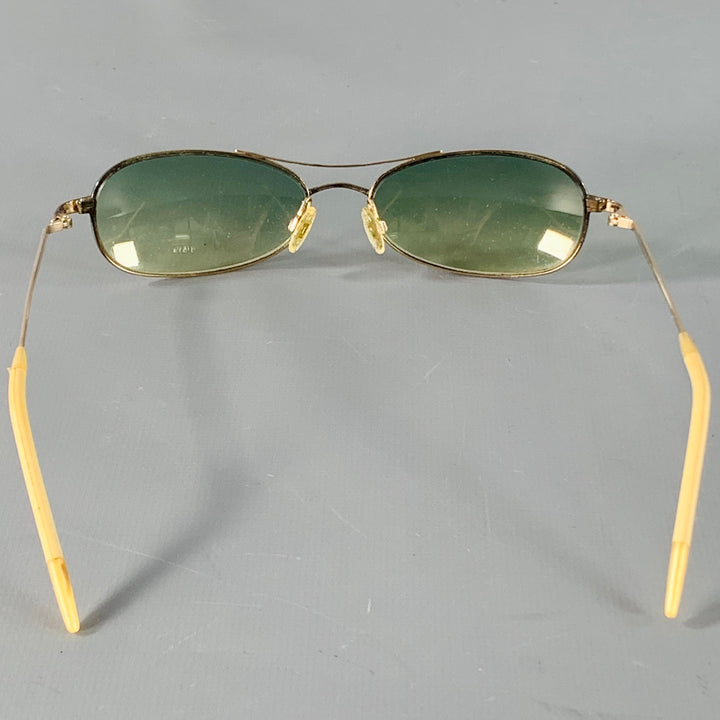 OLIVER PEOPLES Speedster Gold Metal Narrow Aviator Sunglasses