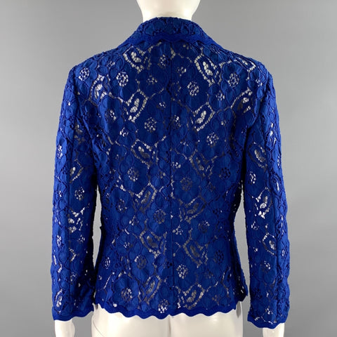 ESCADA Size 4 Blue Polyamid Baumwolle Floral Jacket