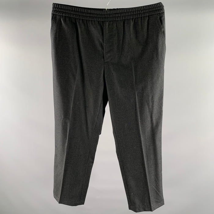 SALVATORE FERRAGAMO Size 36 Grey Charcoal Wool Elastic Waistband Pants
