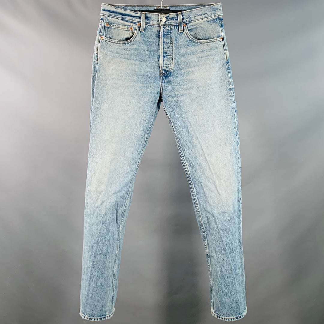 ALEX MILL Size 31 Light Blue Cotton Denim Twill Straight Button Fly Jeans