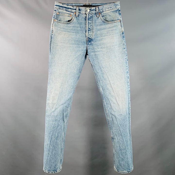 ALEX MILL Size 31 Light Blue Cotton Denim Twill Straight Button Fly Jeans