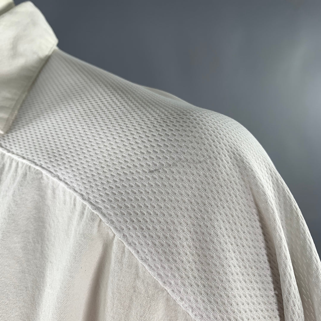 D.GNAK by KANG D. One Size White Mixed Fabrics Oversized Long Sleeve Shirt
