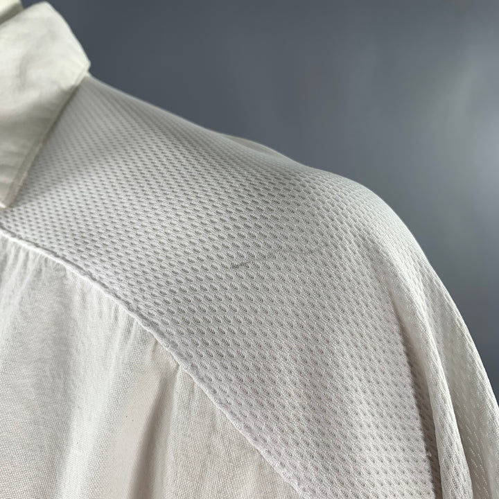 D.GNAK by KANG D. One Size White Mixed Fabrics Oversized Long Sleeve Shirt