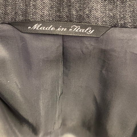 CANALI Size 40 Grey Charcoal Stripe Wool Cashmere Single Breasted Suit