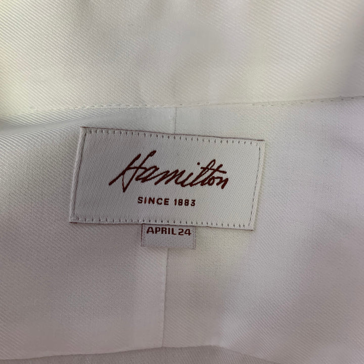 HAMILTON Size S White Cotton Spread Collar Long Sleeve Shirt